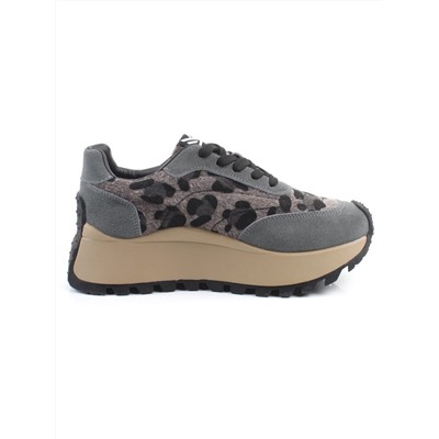 04-PDH362-2 GRAY Кроссовки демисезонные женские (натуральная замша, натуральная кожа)