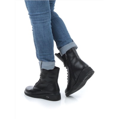 04-M3-830 BLACK Ботинки зимние женские (натуральная кожа, натуральный мех)