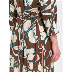 Блузка удлинённая коричневая из вискозы