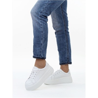 03-YH326-1 WHITE Полуботинки спортивные женские (натуральная кожа)