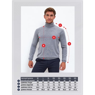 Водолазка F121-01-868 grey melange