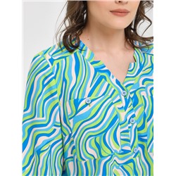 Блуза голубого цвета с рукавом 3/4