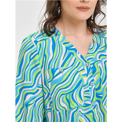 Блуза голубого цвета с рукавом 3/4