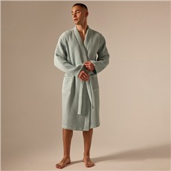 Халат вафельный мужской SL HOME: Boho «Аззура», размер M, хлопок 100%, бирюзовый