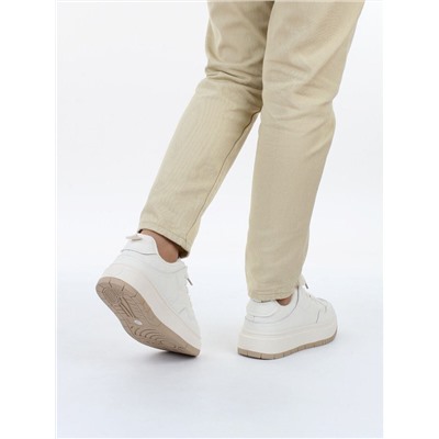 03-PDH336-1 MILK Кроссовки демисезонные женские (натуральная кожа, нубук)