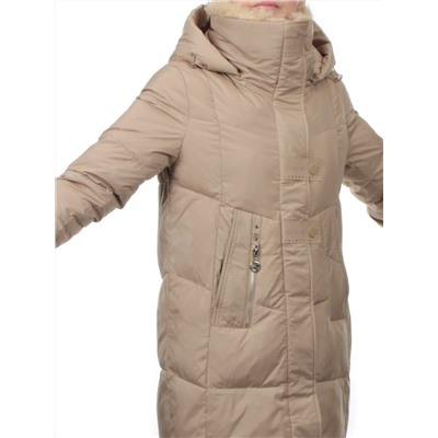 9101 BEIGE Пальто зимнее женское (170 гр. холлофайбер)