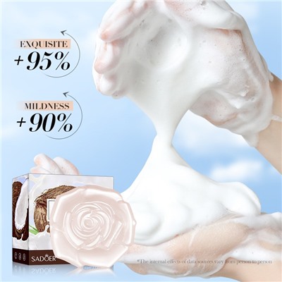 Мыло для лица и тела Цветок с КОКОСОМ Sadoer, 100 гр.