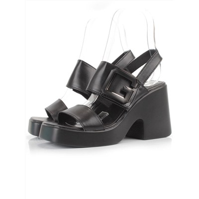 08-PEY330-2 BLACK Босоножки женские (натуральная кожа)