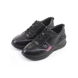 04-M27-21 BLACK Кроссовки женские (натуральная кожа)