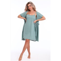 Пеньюар женский с сорочкой Флора 045