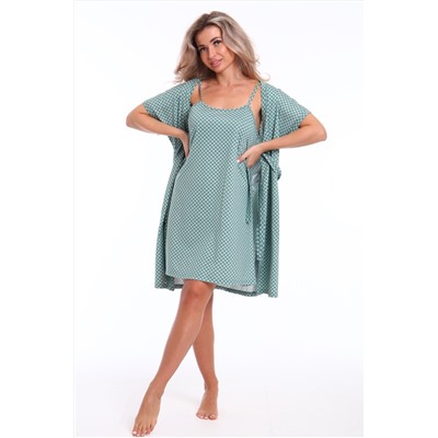 Пеньюар женский с сорочкой Флора 045