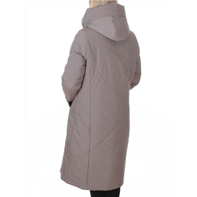 M-9102 GRAY/BEIGE Пальто зимнее женское (верблюжья шерсть, 120 гр. холлофайбер)