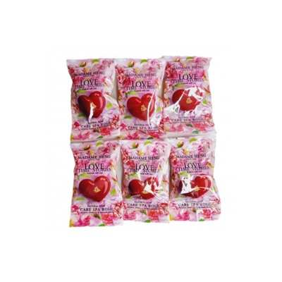 (УПАКОВКА 6ШТ) Подарочное мыло в форме сердца с ароматом розы Madame Heng Love Time Story 30 гр x 6 шт