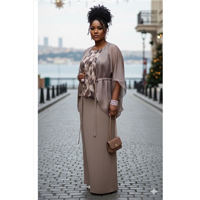 Блуза, топ, юбка Vittoria Queen 27443 бежевый_принт