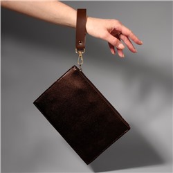 Ручка для сумки из натуральной кожи, с карабинами, 30 ± 2 см × 2,5 см, цвет коричневый/золотой