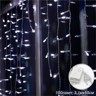 Гирлянда светодиодный дождь бахрома 300х 55 см 100 LED / GT620 /уп 100/АКЦИЯ
