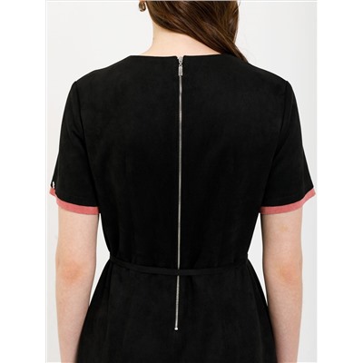 Платье чёрное из искусственной замши