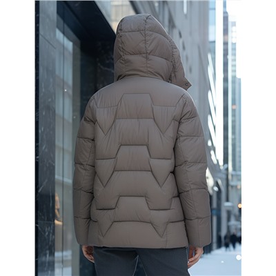 Куртка зимняя женская из овчина стильная и модная коричневого цвета 7309K