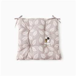 Подушка на стул «Этель. Листья», 40×40 см, серая