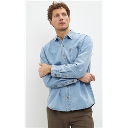 Рубашка джинс P311-1241 middle blue