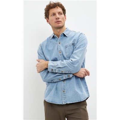 Рубашка джинс P311-1241 middle blue