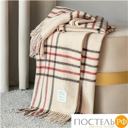 Estia  ТРЕВИ Плед беж-кор 150х200/10х2 см, 1 пр, 100% шерсть , 350 гр/м2