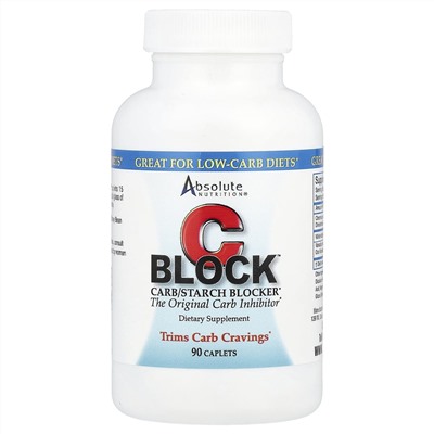 Absolute Nutrition, CBlock ™, блокатор углеводов и крахмала, 90 капсул