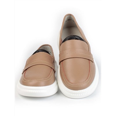 03-ZL-8501 DK. BEIGE/BROWN Полуботинки женские (натуральная кожа)