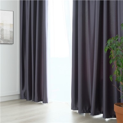 Штора портьерная глянцевая «Этель», 135×250 см, серая, краше