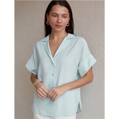Блузка с коротким рукавом из вискозы с лиоцеллом