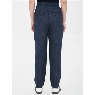 Брюки зауженные тёмно-синие с карманами