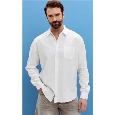 Рубашка д/р лен F111-0450-1 white