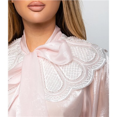 Блуза #КТ971, пудровый