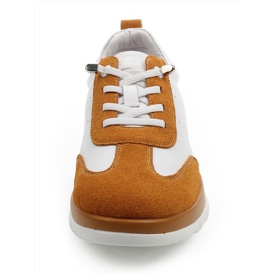 03-YA486-2 WHITE/SAND Кроссовки женские (натуральная кожа, натуральная замша)