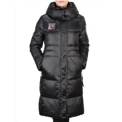 9110 BLACK Пальто зимнее женское FLOWERROVE (200 гр. холлофайбера)