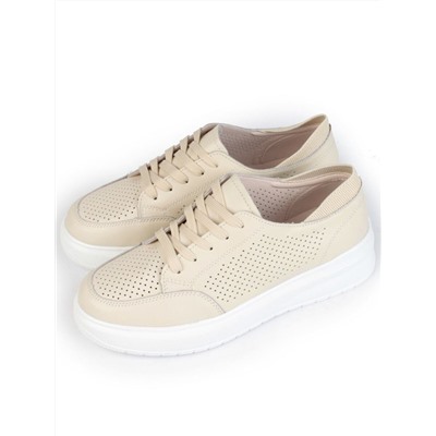 05-HY14-1D BEIGE Кроссовки женские (натуральная кожа)