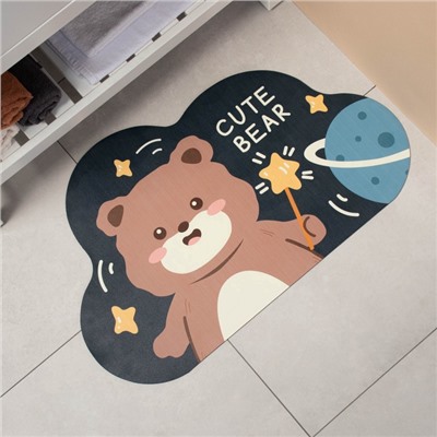 Коврик диатомитовый Доляна Cute Bear, влаговпитывающий, 49×78 см, серый
