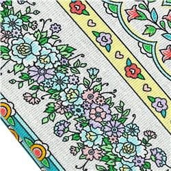 "Цветочные полоски" Скатерть рогожка 150х150см, 160г/м2, хлопок 100%, "Домашняя мода" (Россия)