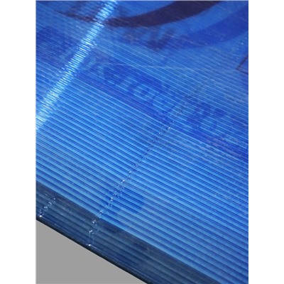 УЦЕНКА Сотовый поликарбонат 4 мм, 2.1×6 м, УФ- защита, 0.47 кг/м², синий