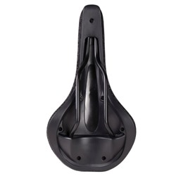 Седло велосипедное MTB COMIRON ANQUETIL M028 275X140, Технологии: DW, ED. Верх: PU принтованный глянец, Цвет: Чёрный алмаз /уп 40/