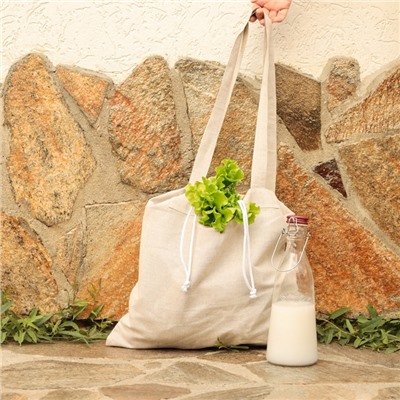 Сумка шоппер небелёный SL HOME Light shopper, 53×45 см, 100% лён, 200 г/м2