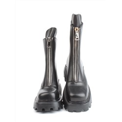 01-D174-G100 BLACK Ботинки демисезонные женские (натуральная кожа)