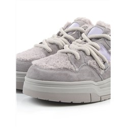 04-P123-2C GRAY Кроссовки демисезонные женские (натуральная замша, натуральная кожа, текстиль)
