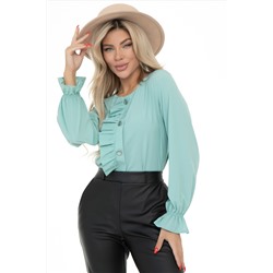 Блузка мятная с рюшей