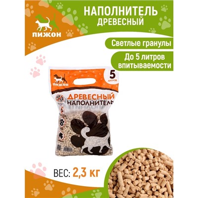 Наполнитель древесный «Пижон» 5 л