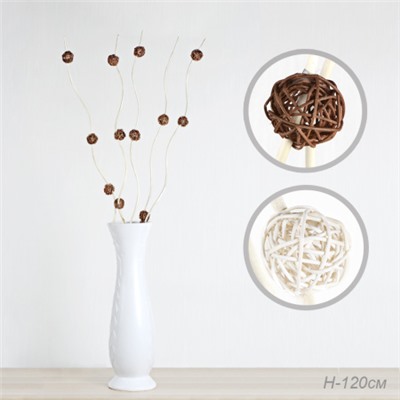 Сухоцвет набор 5 штук 120 см (китте 4 см.15 шт) / 18-41 /уп 100/ (Коричневый)