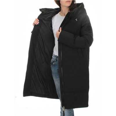 C1046 BLACK Пальто зимнее женское (200 гр. холлофайбер)