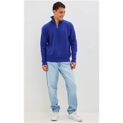 Джемпер мужской с воротом на молнии F310-0515 синий