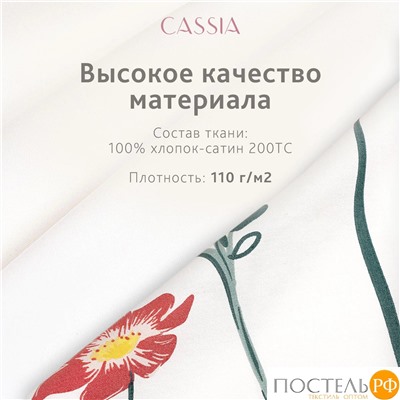 CASSIA ЭЛИФ КПБ 200х220-1/230х250-1/50х70-2, 4 пр., хл./сатин белый