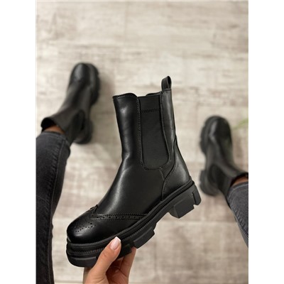 998 Fashion A558-МП/Z Ботинки женские чер иск кожа, подклад нат шерсть